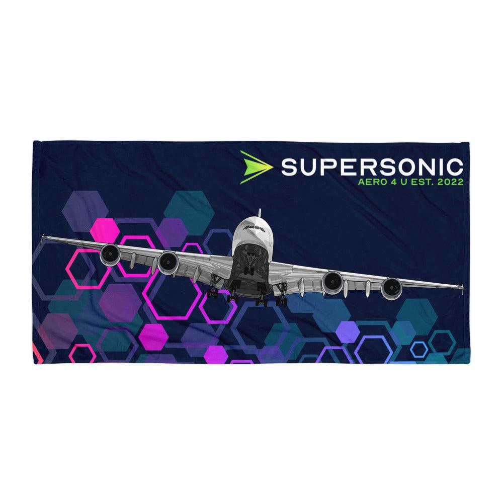 Aviation Strandtuch "Airbus A380" für Piloten, Crews, Kinder & Planespotter made by SUPERSONIC aero 4U
