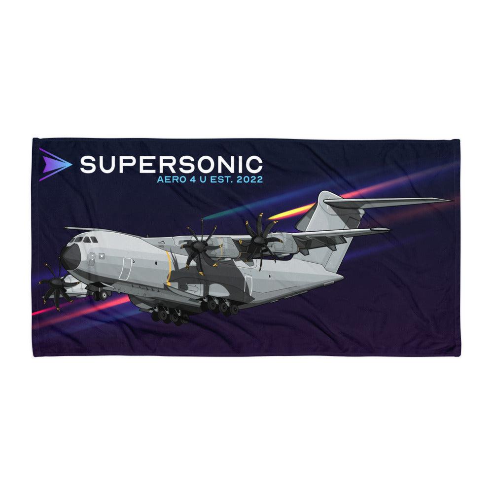 Aviation Strandtuch "Airbus A400M Military Transporter" für Piloten, Crews, Kinder & Planespotter made by SUPERSONIC aero 4U