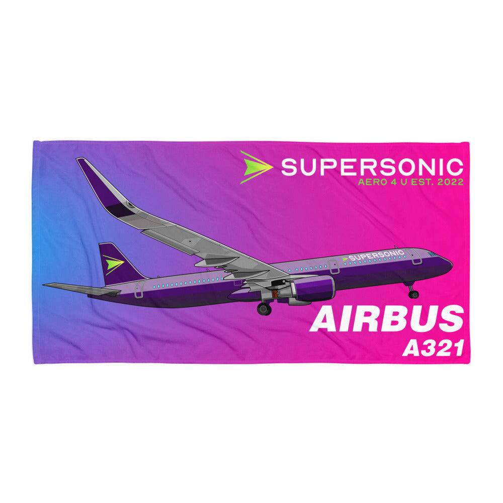 Aviation Strandtuch "Airbus A321neo" für Piloten, Crews, Kinder & Planespotter made by SUPERSONIC aero 4U