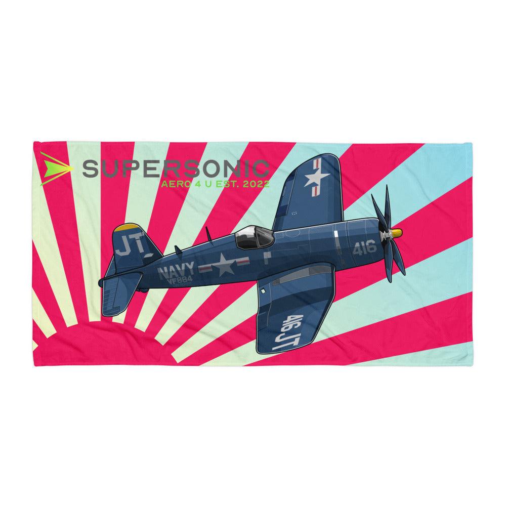 Aviation Strandtuch "Corsair Classic Flyer" für Piloten, Crews, Kinder & Planespotter made by SUPERSONIC aero 4U