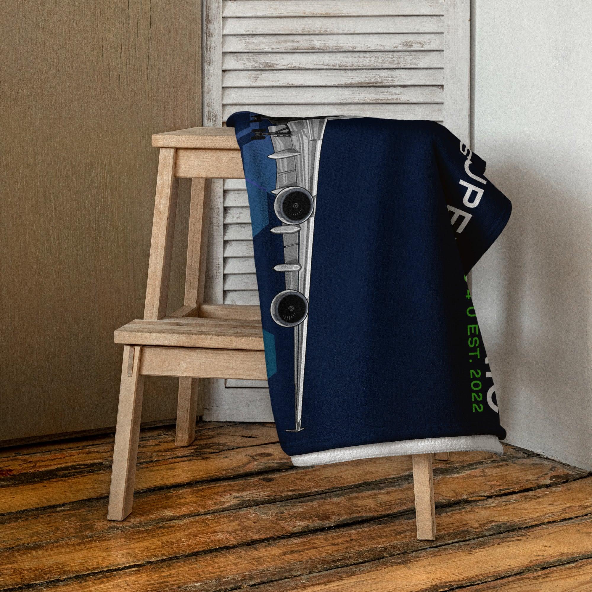 Aviation Strandtuch "Airbus A380" für Piloten, Crews, Kinder & Planespotter made by SUPERSONIC aero 4U