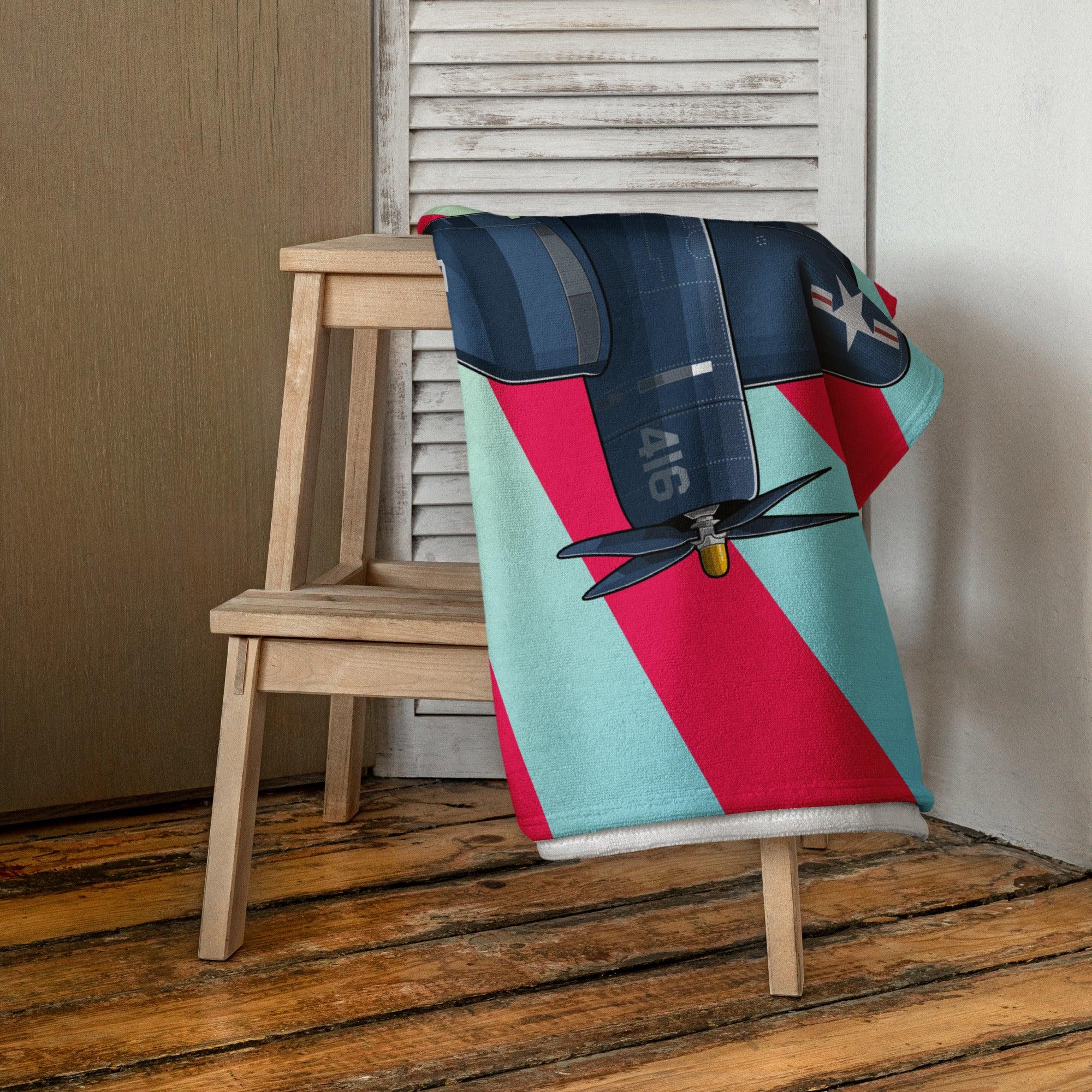 Aviation Strandtuch "Corsair Classic Flyer" für Piloten, Crews, Kinder & Planespotter made by SUPERSONIC aero 4U