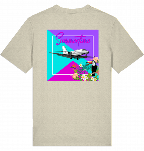 Aviation Flugzeug T-Shirt "Summertime Business Jet" Cessna Latitude Eco-Heather für Piloten, Crews, Kinder & Planespotter made by SUPERSONIC aero 4U
