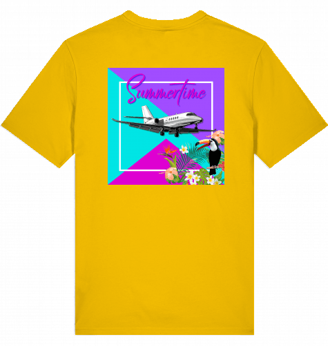 Aviation Flugzeug T-Shirt "Summertime Business Jet" Cessna Latitude Spectra Yellow für Piloten, Crews, Kinder & Planespotter made by SUPERSONIC aero 4U