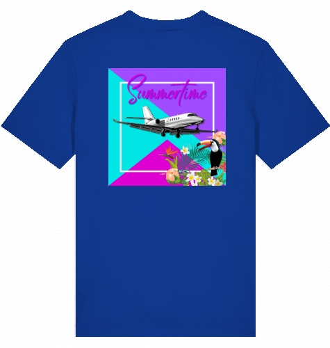 Aviation Flugzeug T-Shirt "Summertime Business Jet" Cessna Latitude Worker Blue für Piloten, Crews, Kinder & Planespotter made by SUPERSONIC aero 4U