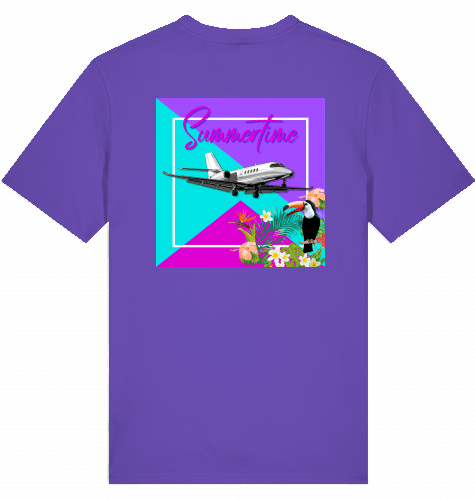 Aviation Flugzeug T-Shirt "Summertime Business Jet" Cessna Latitude Purple Love für Piloten, Crews, Kinder & Planespotter made by SUPERSONIC aero 4U