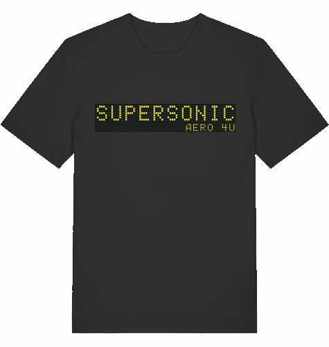 Aviation Airport T-Shirt "Supersonic Billboard" Aviation Black für Piloten, Crews, Kinder & Planespotter made by SUPERSONIC aero 4U
