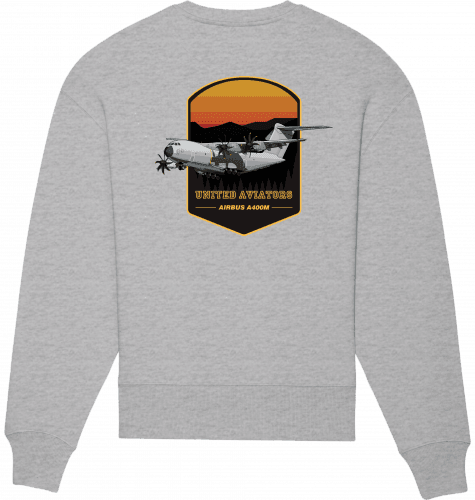 Aviation Sweatshirt Airbus A400M United Aviators Unisex Heather Grey für Piloten, Crews, Kinder & Planespotter made by SUPERSONIC aero 4U