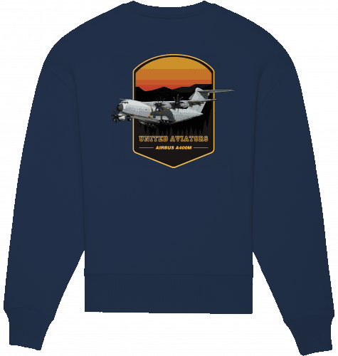 Aviation Sweatshirt Airbus A400M United Aviators Unisex French Navy für Piloten, Crews, Kinder & Planespotter made by SUPERSONIC aero 4U