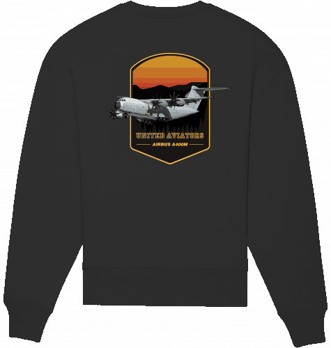 Aviation Sweatshirt Airbus A400M United Aviators Unisex Black für Piloten, Crews, Kinder & Planespotter made by SUPERSONIC aero 4U