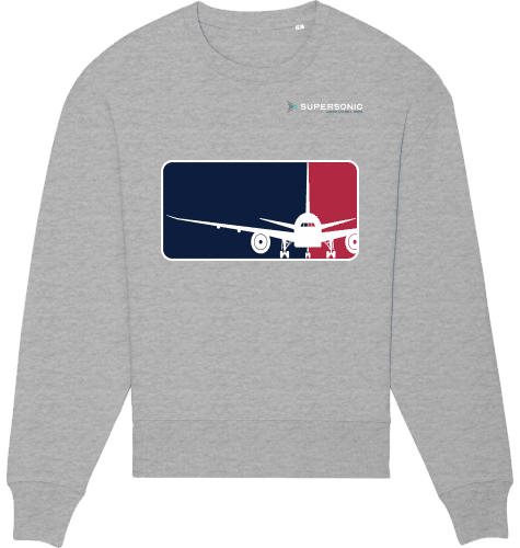 Aviation Sweatshirt Major League Aviation Unisex Heather Grey für Piloten, Crews, Kinder & Planespotter made by SUPERSONIC aero 4U