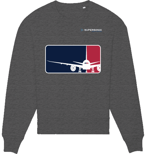 Aviation Sweatshirt Major League Aviation Unisex Dark Heather Grey für Piloten, Crews, Kinder & Planespotter made by SUPERSONIC aero 4U