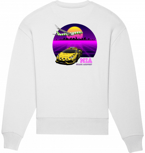 Aviation Sweatshirt Miami Airport Unisex White für Piloten, Crews, Kinder & Planespotter made by SUPERSONIC aero 4U