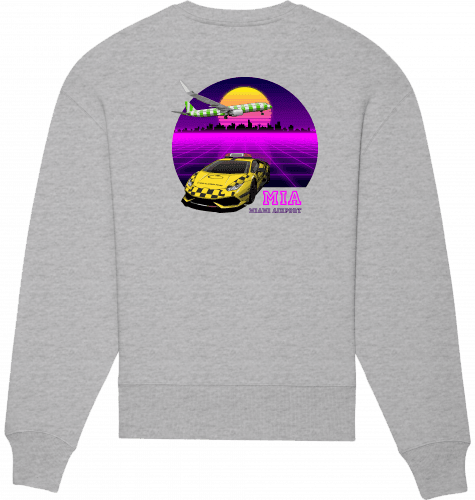 Aviation Sweatshirt Miami Airport Unisex Heather Grey für Piloten, Crews, Kinder & Planespotter made by SUPERSONIC aero 4U