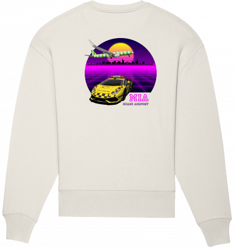 Aviation Sweatshirt Miami Airport Unisex Off White für Piloten, Crews, Kinder & Planespotter made by SUPERSONIC aero 4U
