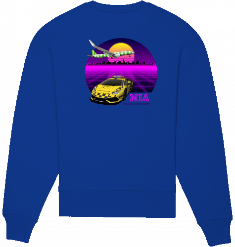 Aviation Sweatshirt Miami Airport Unisex Worker Blue für Piloten, Crews, Kinder & Planespotter made by SUPERSONIC aero 4U