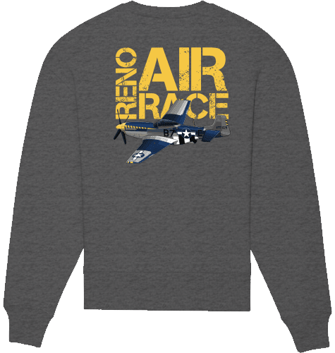 Aviation Sweatshirt Reno Air Race Unisex Dark Heather Grey für Piloten, Crews, Kinder & Planespotter made by SUPERSONIC aero 4U