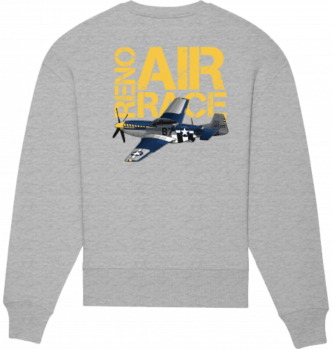 Aviation Sweatshirt Reno Air Race Unisex Heather Grey für Piloten, Crews, Kinder & Planespotter made by SUPERSONIC aero 4U