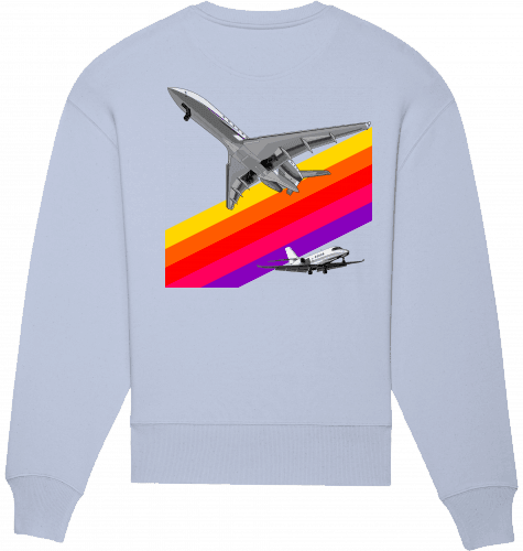 Aviation Sweatshirt VHS Design Aviation Unisex Serene Blue für Piloten, Crews, Kinder & Planespotter made by SUPERSONIC aero 4U