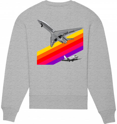 Aviation Sweatshirt VHS Design Aviation Unisex Heather Grey für Piloten, Crews, Kinder & Planespotter made by SUPERSONIC aero 4U