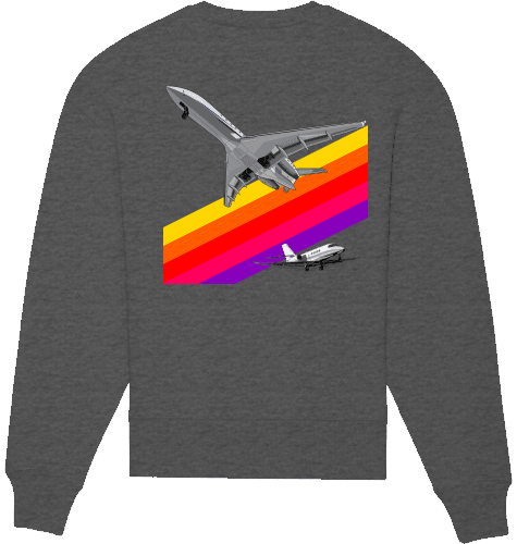 Aviation Sweatshirt VHS Design Aviation Unisex Dark Heather Grey für Piloten, Crews, Kinder & Planespotter made by SUPERSONIC aero 4U