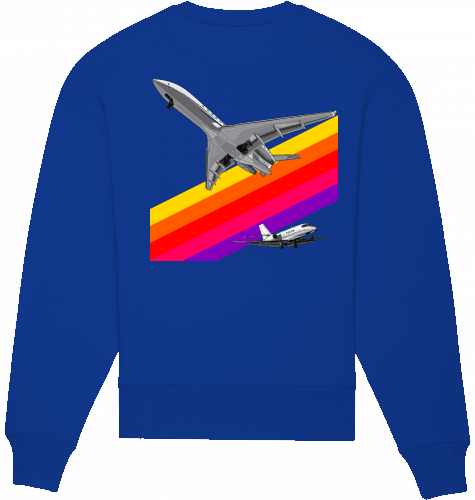 Aviation Sweatshirt VHS Design Aviation Unisex Worker Blue für Piloten, Crews, Kinder & Planespotter made by SUPERSONIC aero 4U
