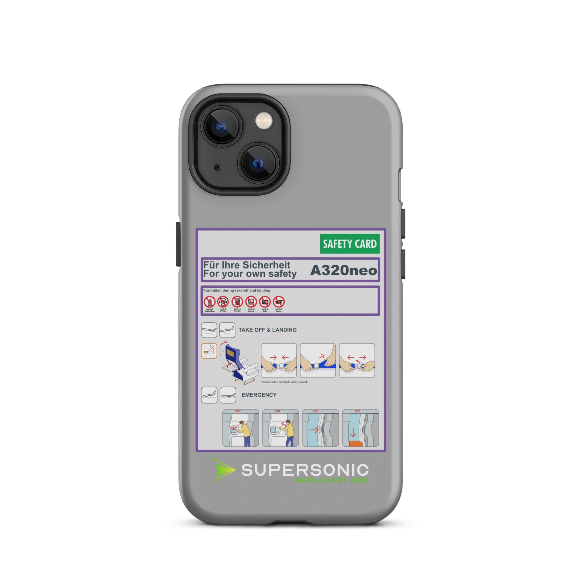 Aviation FIRST CLASS iPhone Hülle - Safety Card Edition | Aviation Safety Case iPhone 13 für Piloten, Crews, Kinder & Planespotter made by SUPERSONIC aero 4U