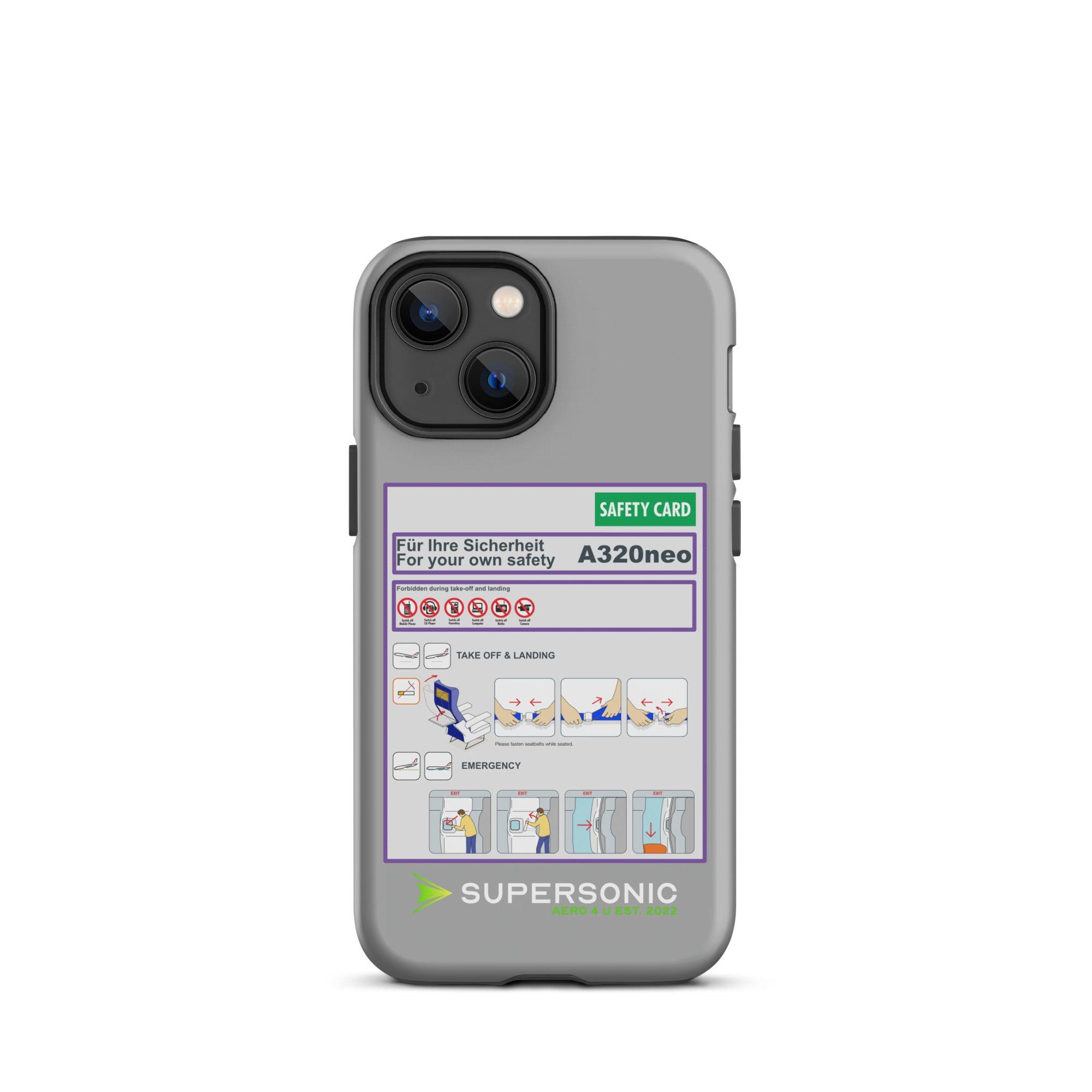 Aviation FIRST CLASS iPhone Hülle - Safety Card Edition | Aviation Safety Case iPhone 13 mini für Piloten, Crews, Kinder & Planespotter made by SUPERSONIC aero 4U