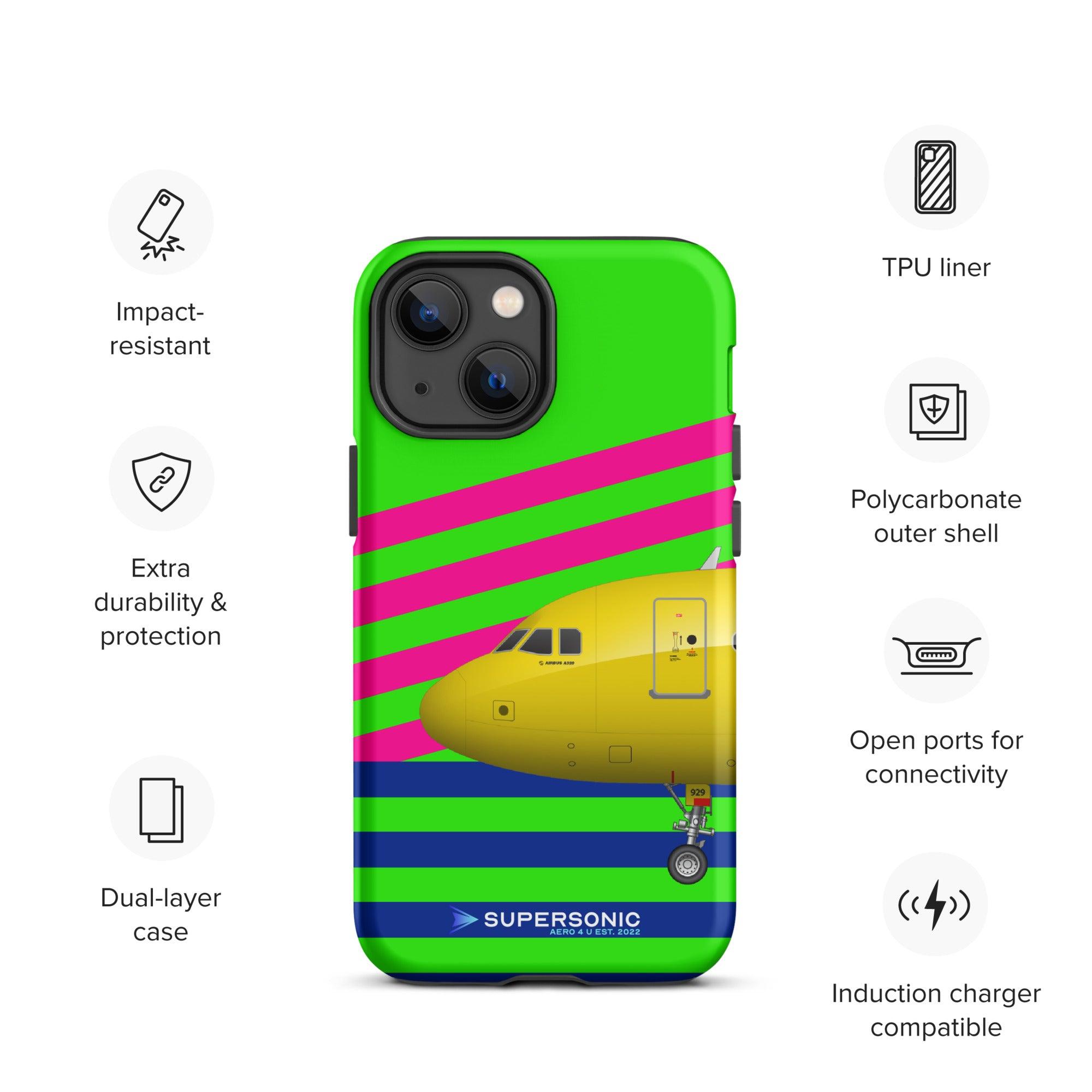 Aviation FIRST CLASS iPhone Schutzhülle - Airbus A320 Edition bunt | Premium Aviation Case für Piloten, Crews, Kinder & Planespotter made by SUPERSONIC aero 4U