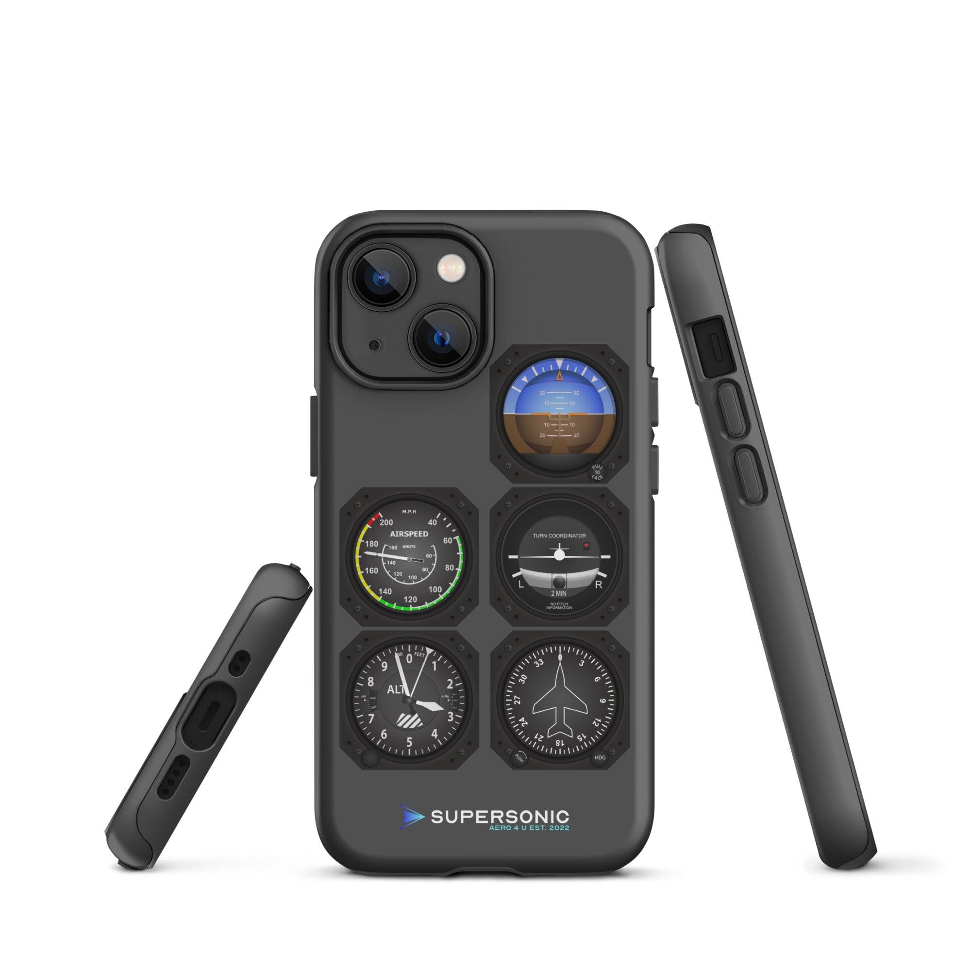 Aviation FIRST CLASS iPhone Schutzhülle - Flight Instruments Edition | Premium Aviation Case für Piloten, Crews, Kinder & Planespotter made by SUPERSONIC aero 4U