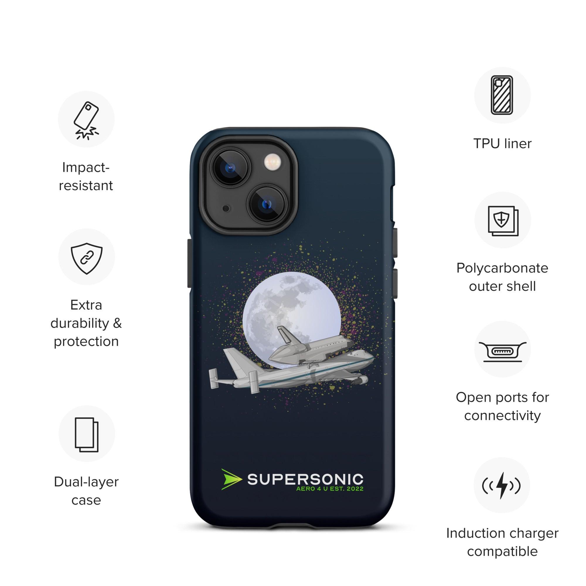 Aviation FIRST CLASS iPhone Hülle - Boeing 747 NASA - Space Shuttle Edition für Piloten, Crews, Kinder & Planespotter made by SUPERSONIC aero 4U