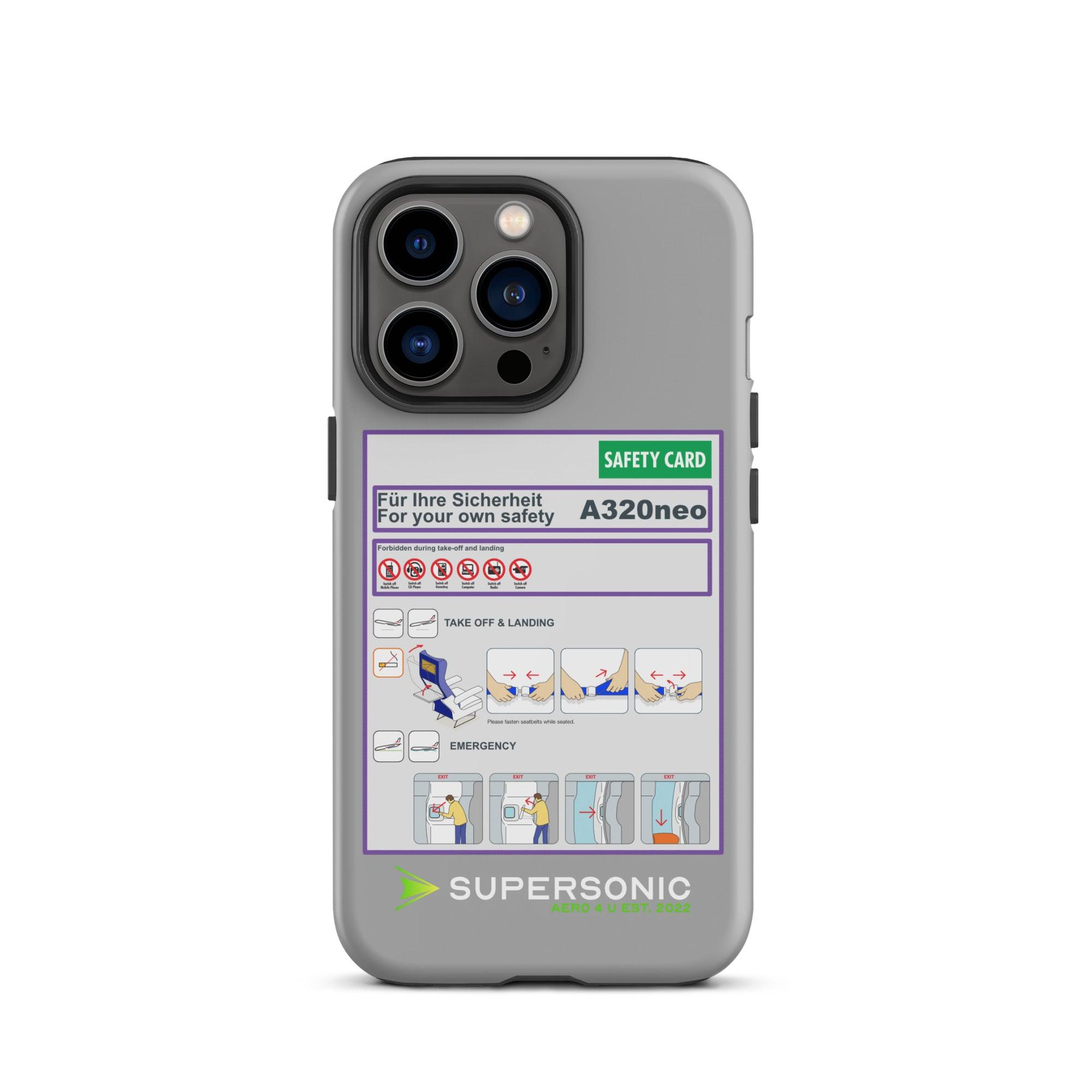 Aviation FIRST CLASS iPhone Hülle - Safety Card Edition | Aviation Safety Case iPhone 13 Pro für Piloten, Crews, Kinder & Planespotter made by SUPERSONIC aero 4U