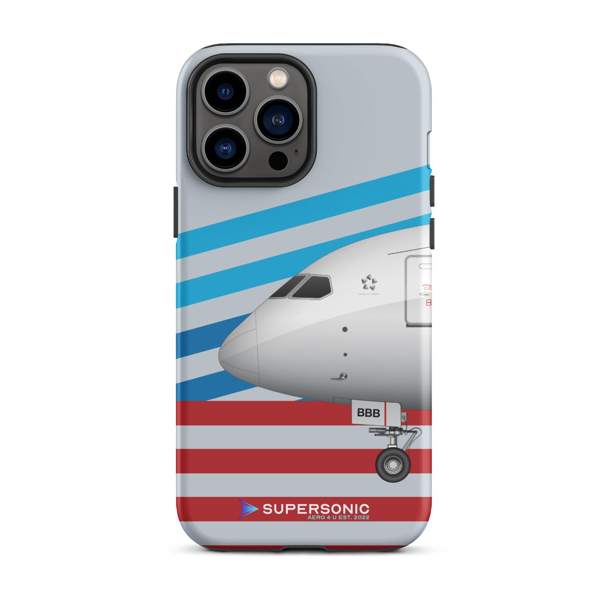 Aviation FIRST CLASS iPhone Schutzhülle - Boeing 787 USA Edition | Premium Aviation Case iPhone 13 Pro Max für Piloten, Crews, Kinder & Planespotter made by SUPERSONIC aero 4U