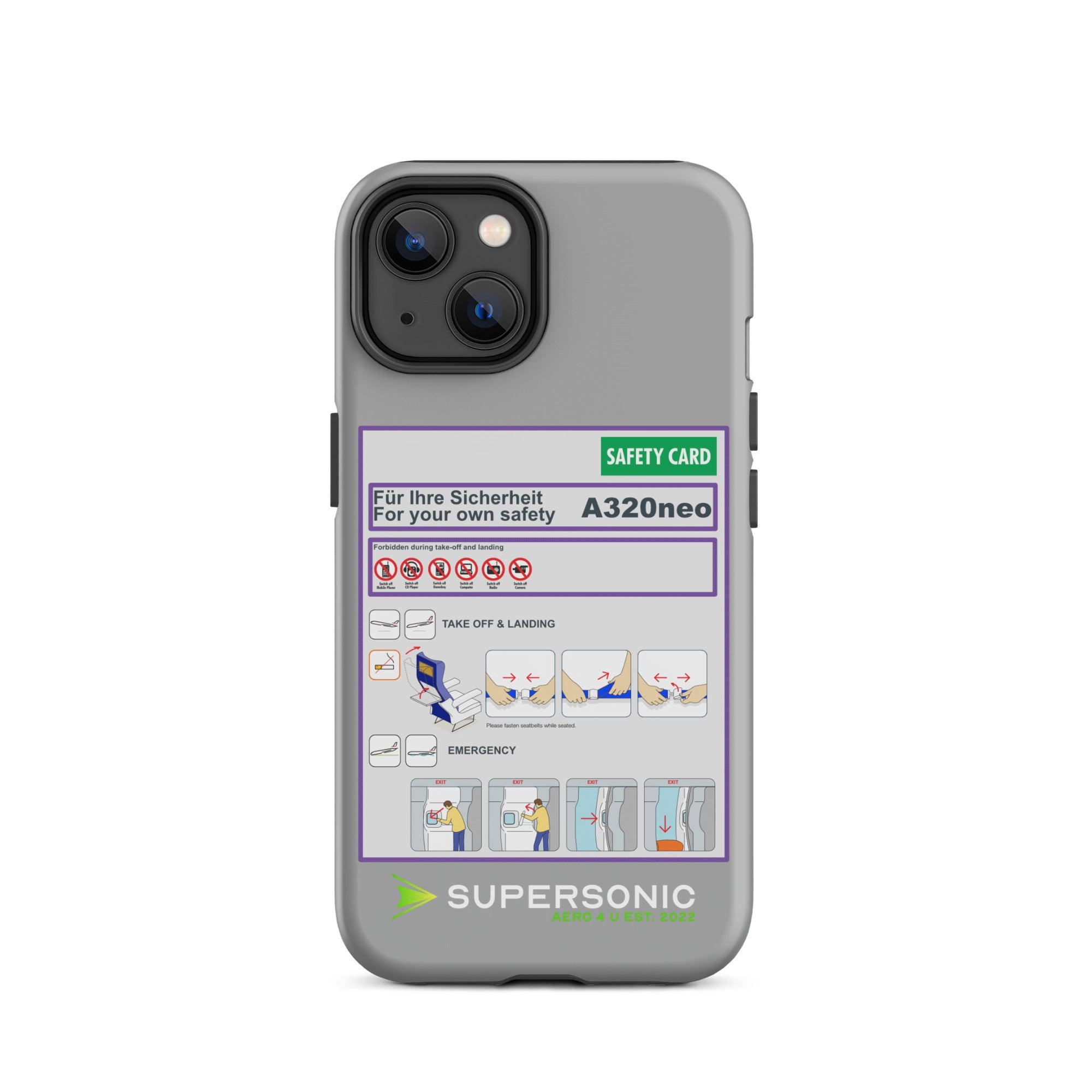 Aviation FIRST CLASS iPhone Hülle - Safety Card Edition | Aviation Safety Case iPhone 14 für Piloten, Crews, Kinder & Planespotter made by SUPERSONIC aero 4U