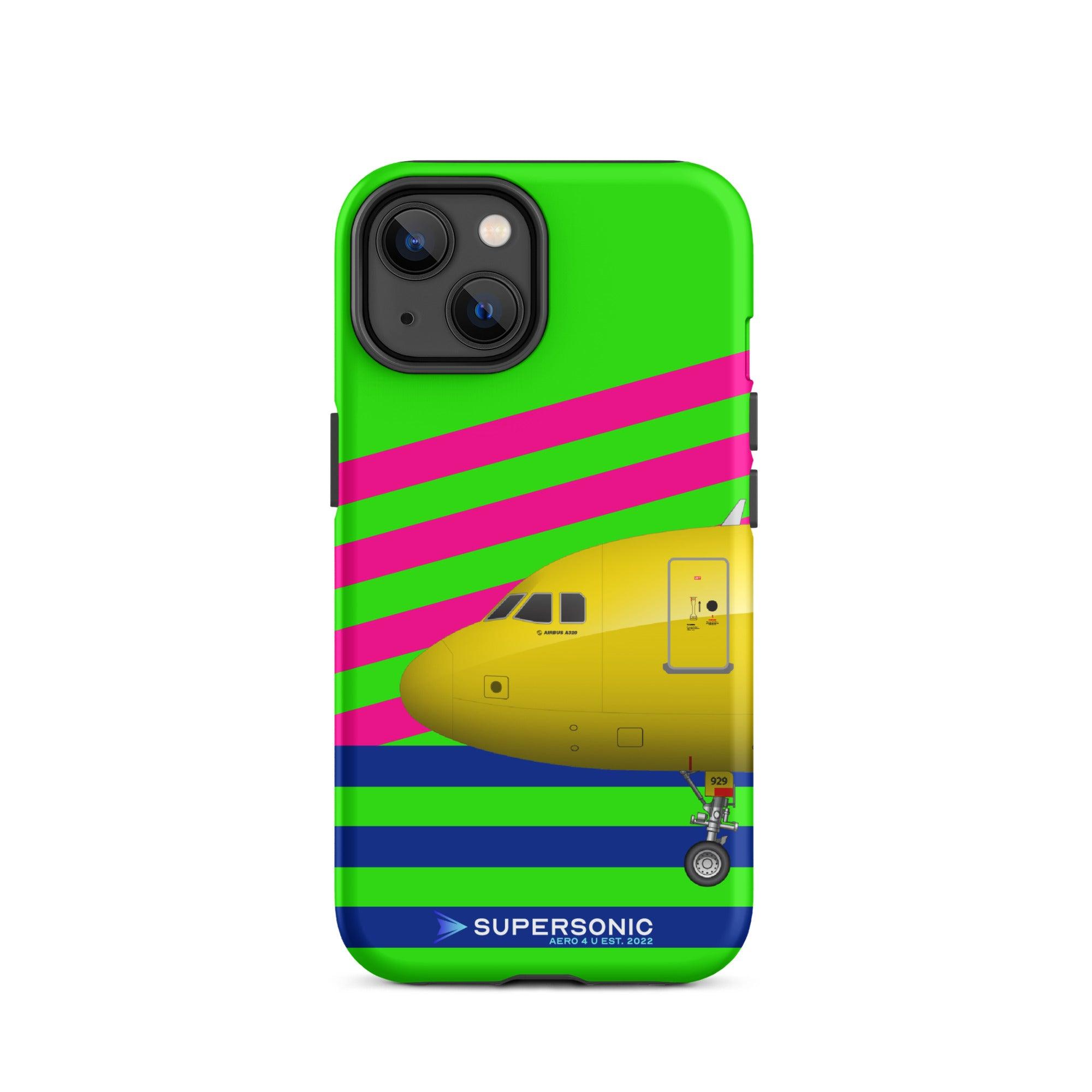 Aviation FIRST CLASS iPhone Schutzhülle - Airbus A320 Edition bunt | Premium Aviation Case iPhone 14 für Piloten, Crews, Kinder & Planespotter made by SUPERSONIC aero 4U