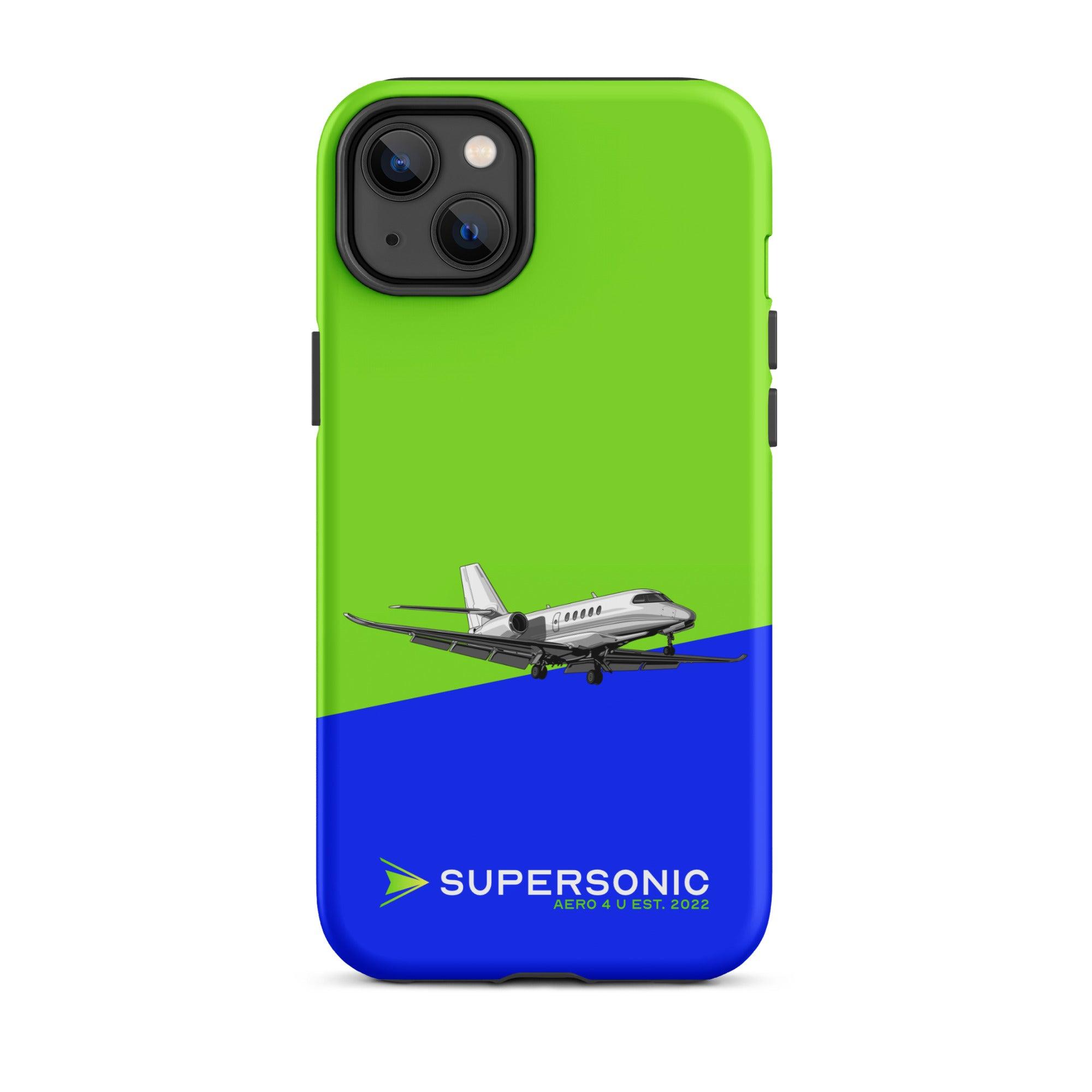 Aviation FIRST CLASS iPhone Hülle - Cessna Latitude Edition | Businessjet Case iPhone 14 Plus für Piloten, Crews, Kinder & Planespotter made by SUPERSONIC aero 4U