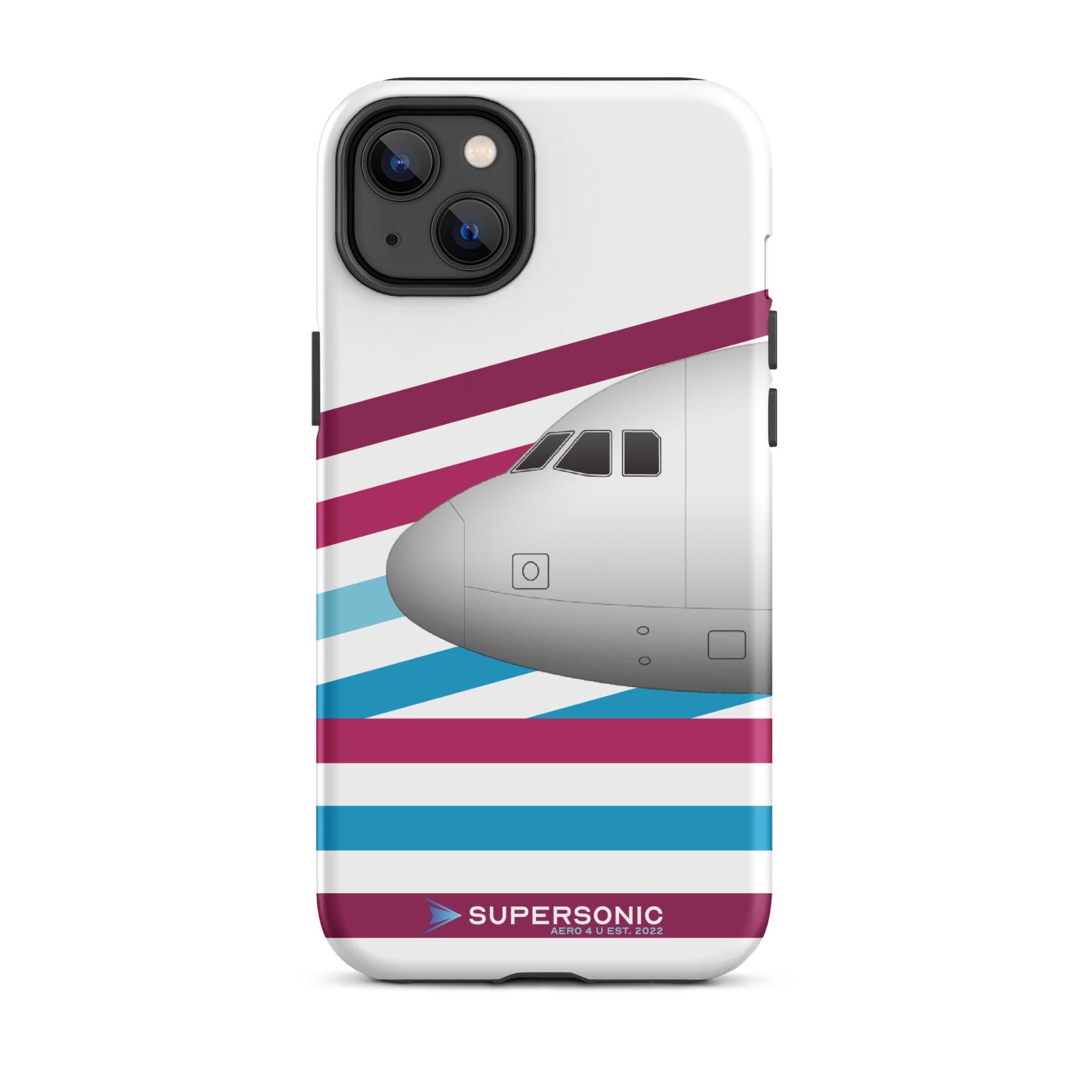 Aviation FIRST CLASS iPhone Hülle - Airbus A320 DUS Edition | Airline Case iPhone 14 Plus für Piloten, Crews, Kinder & Planespotter made by SUPERSONIC aero 4U