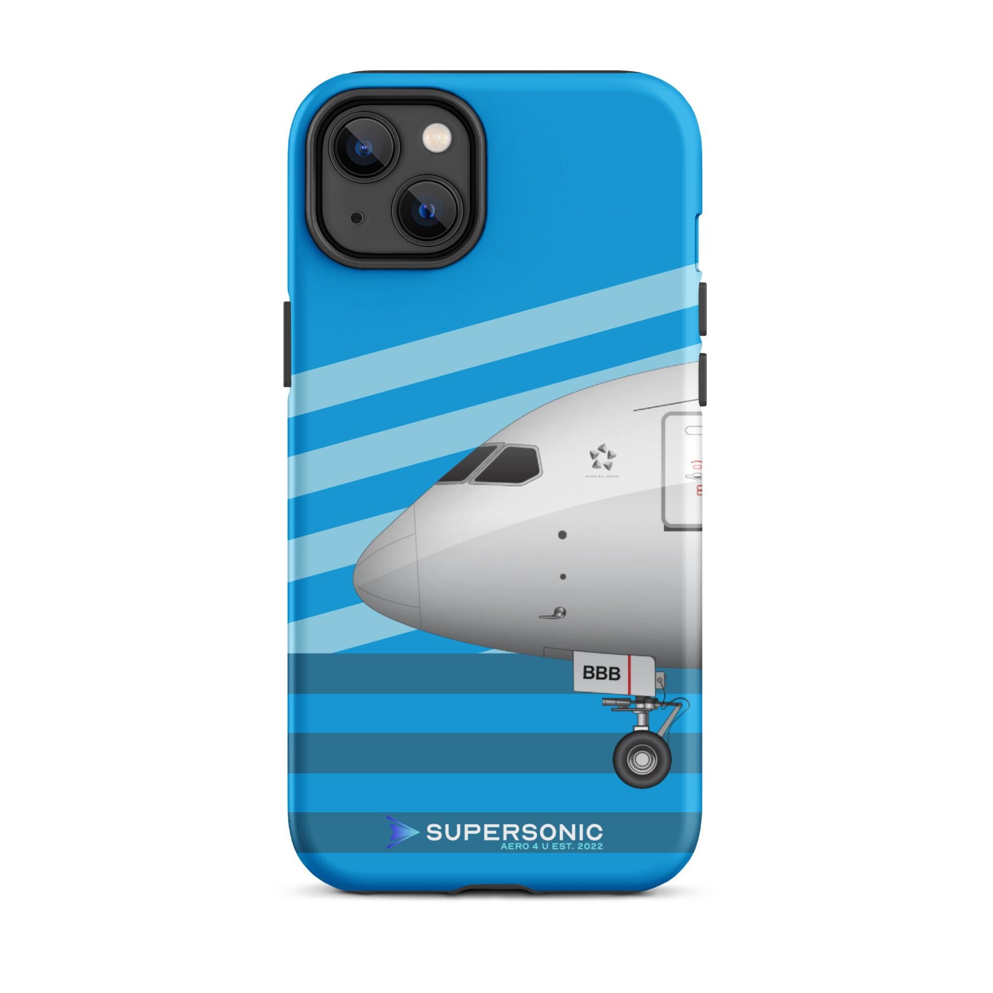 Aviation FIRST CLASS iPhone Hülle - Boeing 787 Dreamliner AMS Edition | Boeinglovers iPhone 14 Plus für Piloten, Crews, Kinder & Planespotter made by SUPERSONIC aero 4U