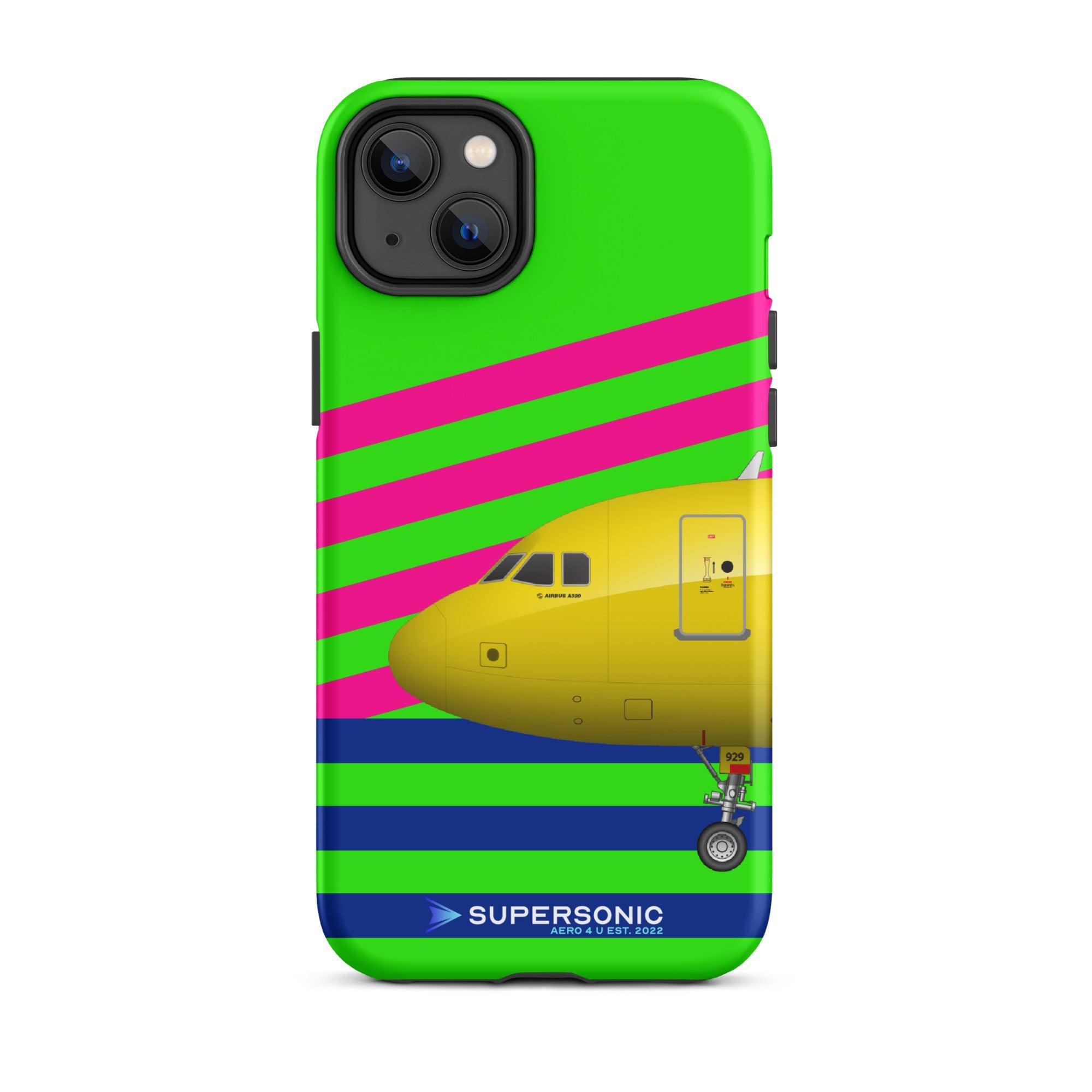Aviation FIRST CLASS iPhone Schutzhülle - Airbus A320 Edition bunt | Premium Aviation Case iPhone 14 Plus für Piloten, Crews, Kinder & Planespotter made by SUPERSONIC aero 4U