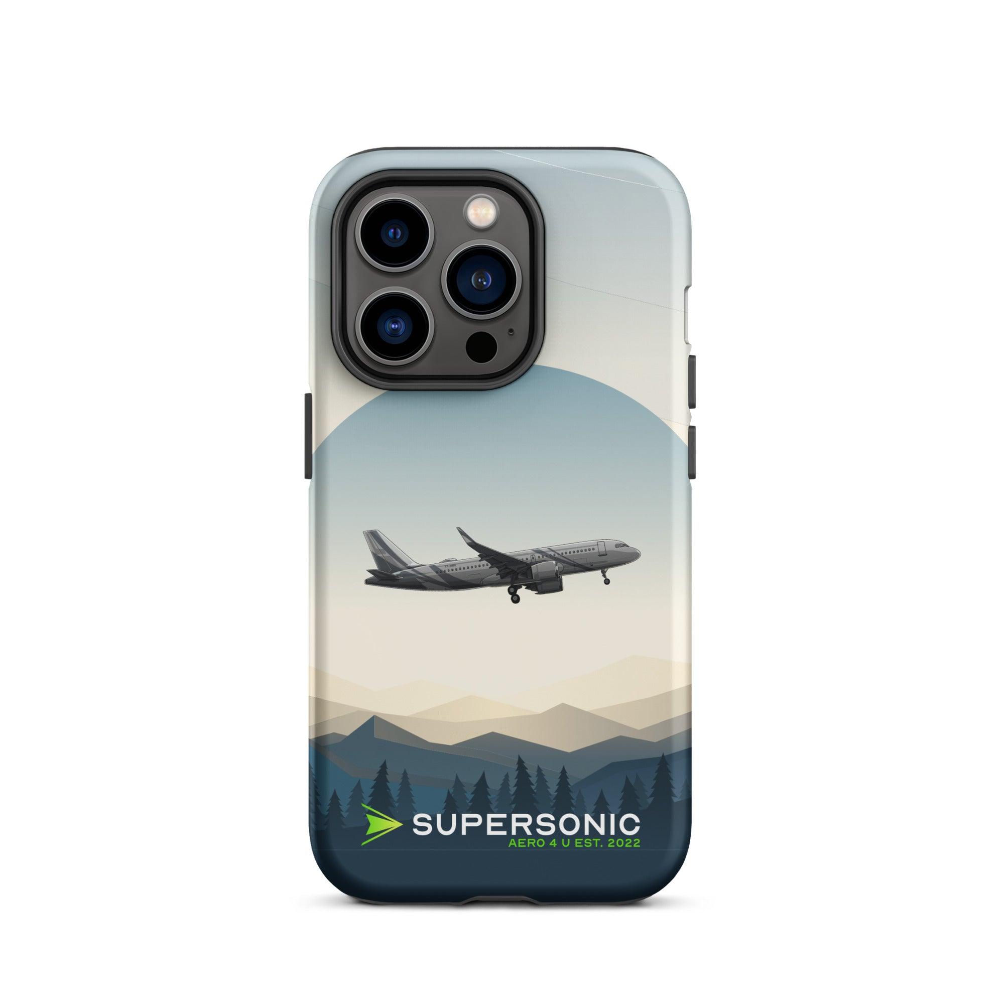 Aviation FIRST CLASS iPhone Hülle - Airbus A320 Approach | VIP Aviation Case iPhone 14 Pro für Piloten, Crews, Kinder & Planespotter made by SUPERSONIC aero 4U