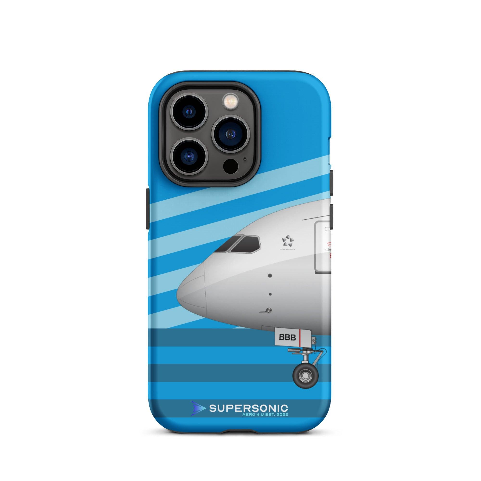 Aviation FIRST CLASS iPhone Hülle - Boeing 787 Dreamliner AMS Edition | Boeinglovers iPhone 14 Pro für Piloten, Crews, Kinder & Planespotter made by SUPERSONIC aero 4U
