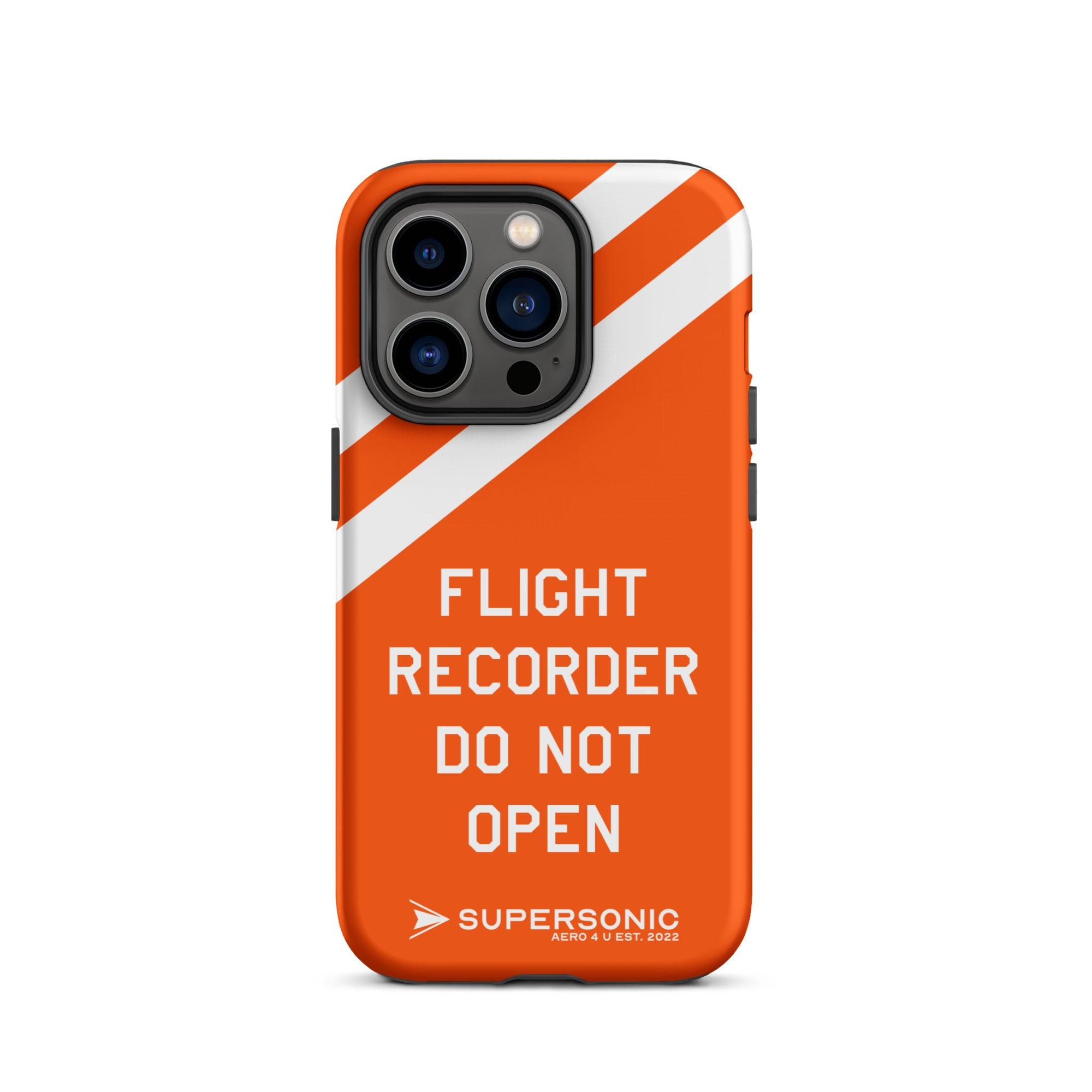 Aviation FIRST CLASS iPhone Schutzhülle - Flight Recorder Edition | Premium Aviation Case iPhone 14 Pro für Piloten, Crews, Kinder & Planespotter made by SUPERSONIC aero 4U