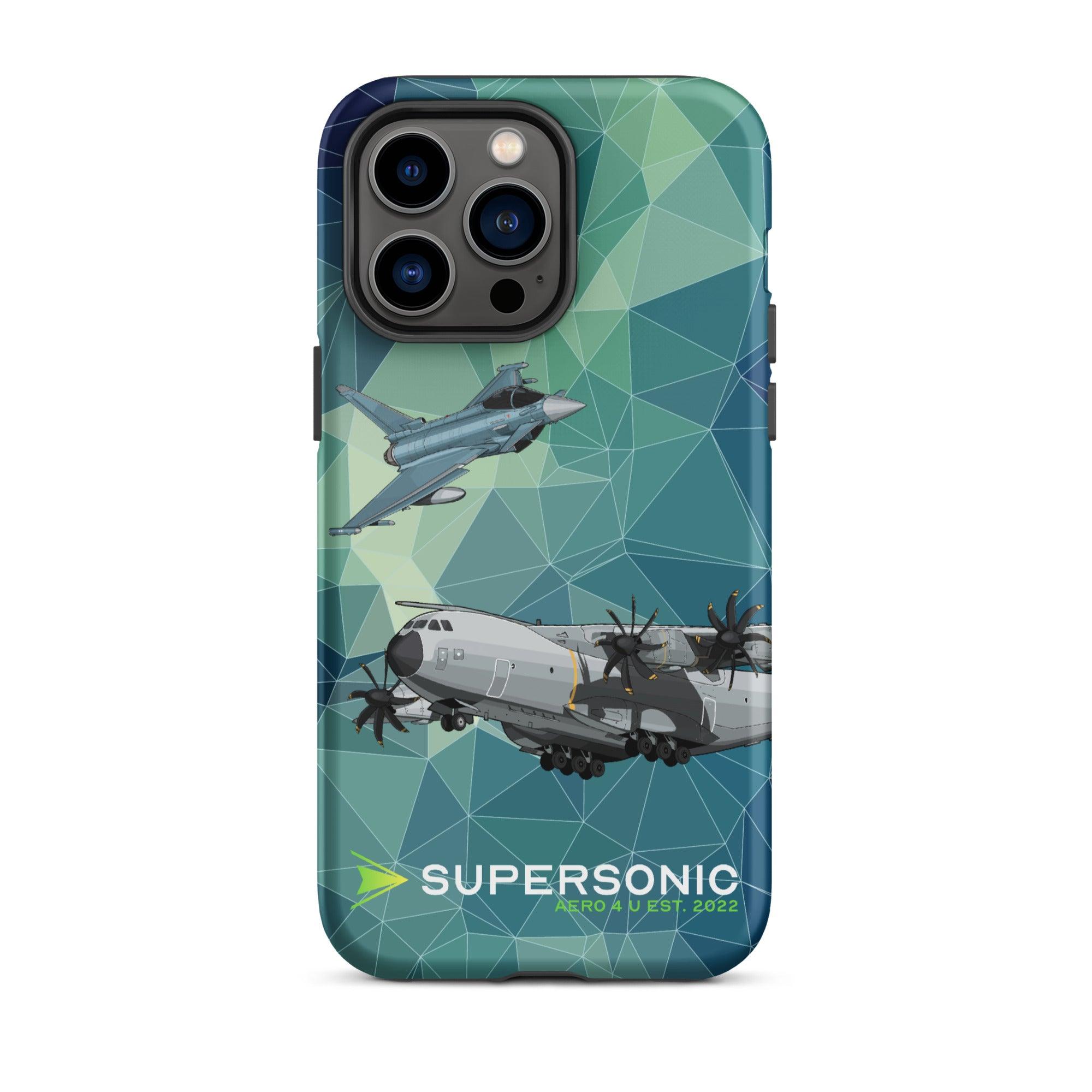 Aviation A400M & Eurofighter iPhone Hülle - Luftwaffe Edition | für Jet Piloten iPhone 14 Pro Max für Piloten, Crews, Kinder & Planespotter made by SUPERSONIC aero 4U