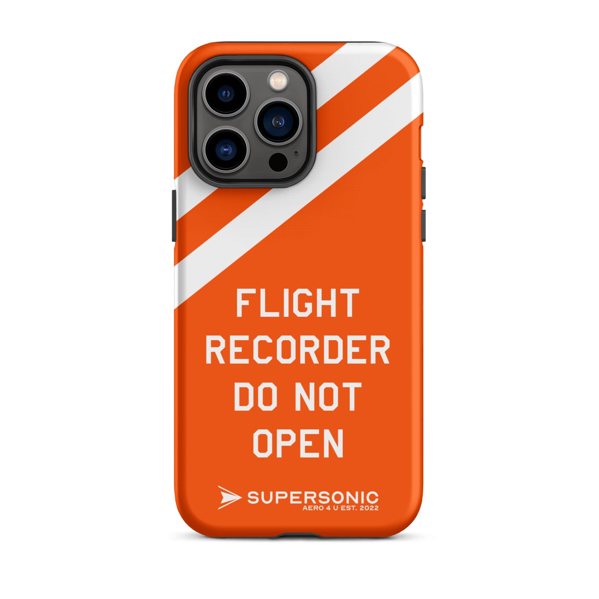 Aviation FIRST CLASS iPhone Schutzhülle - Flight Recorder Edition | Premium Aviation Case iPhone 14 Pro Max für Piloten, Crews, Kinder & Planespotter made by SUPERSONIC aero 4U