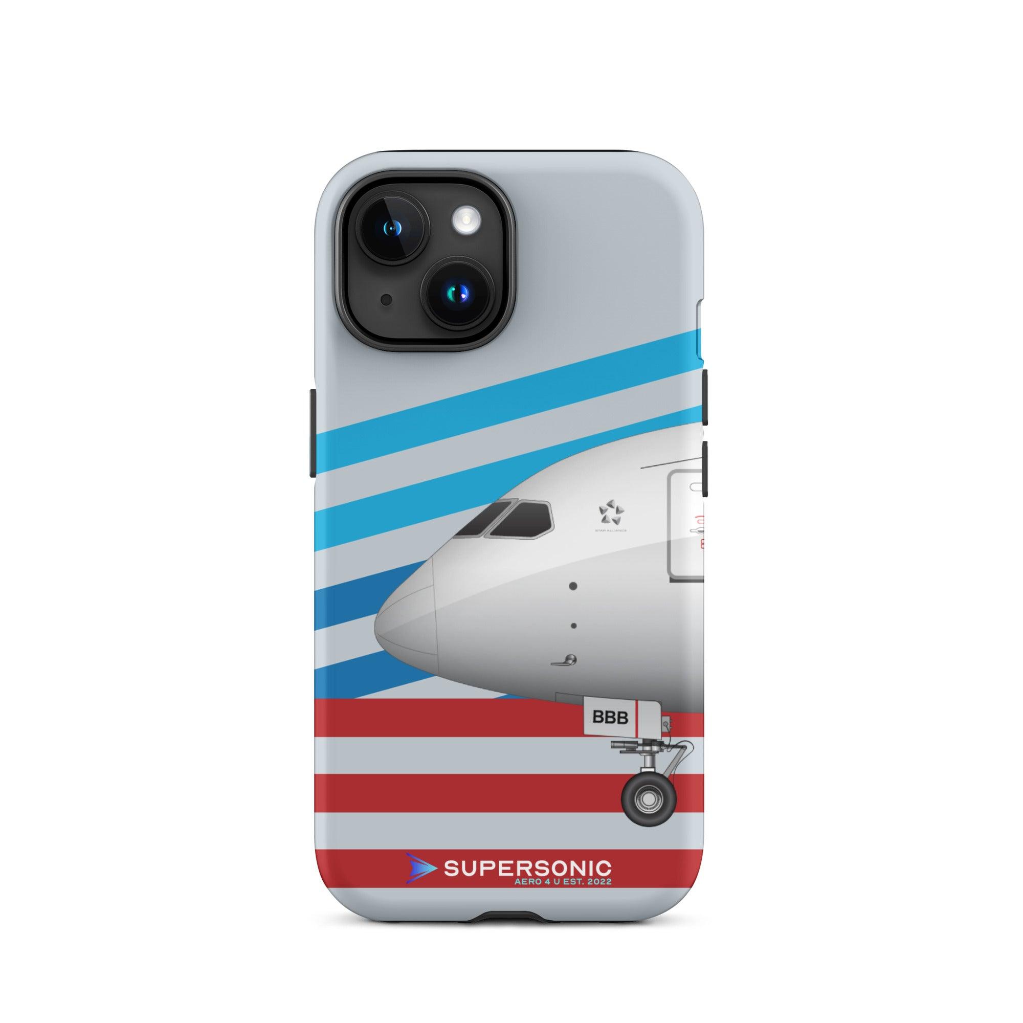 Aviation FIRST CLASS iPhone Schutzhülle - Boeing 787 USA Edition | Premium Aviation Case iPhone 15 für Piloten, Crews, Kinder & Planespotter made by SUPERSONIC aero 4U