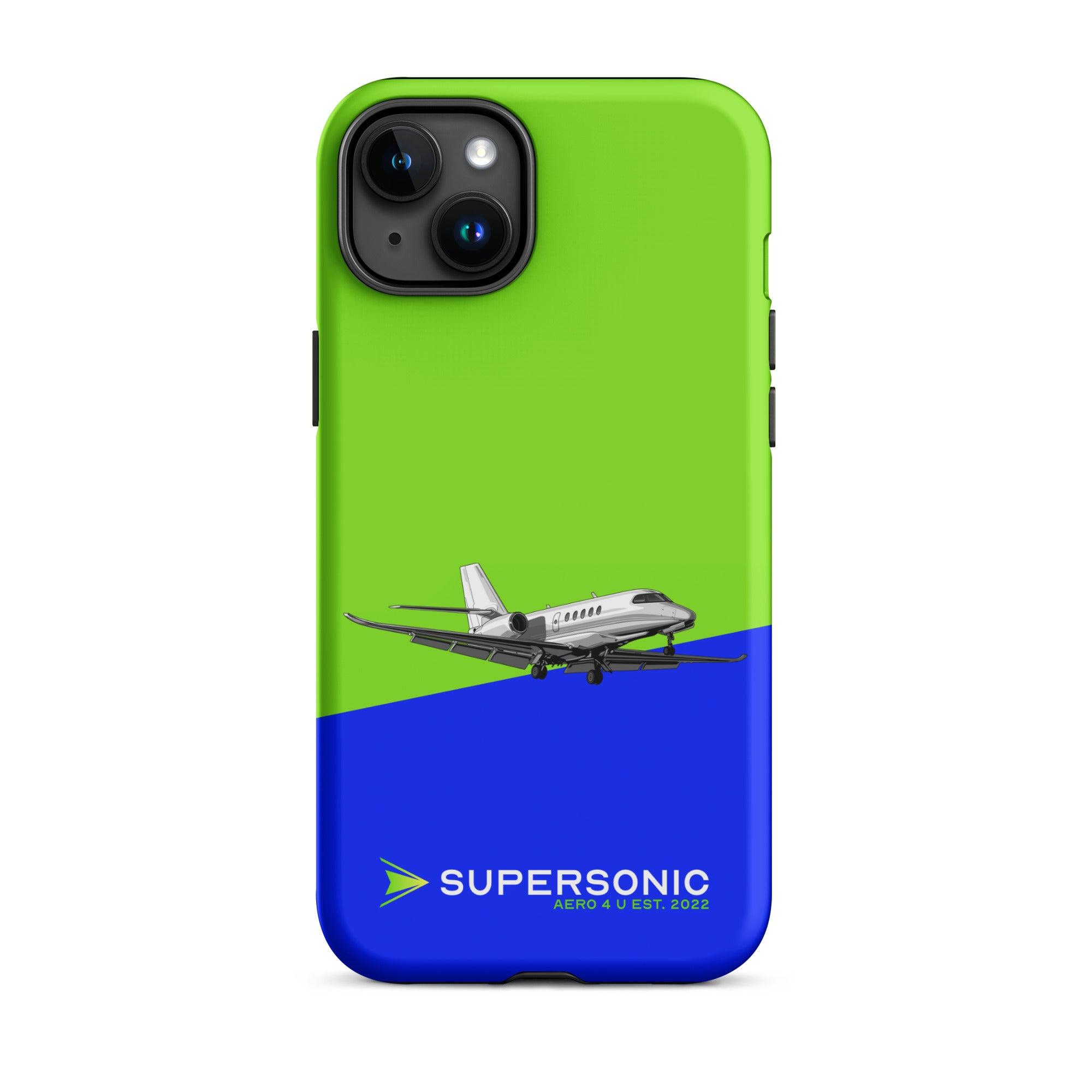 Aviation FIRST CLASS iPhone Hülle - Cessna Latitude Edition | Businessjet Case iPhone 15 Plus für Piloten, Crews, Kinder & Planespotter made by SUPERSONIC aero 4U
