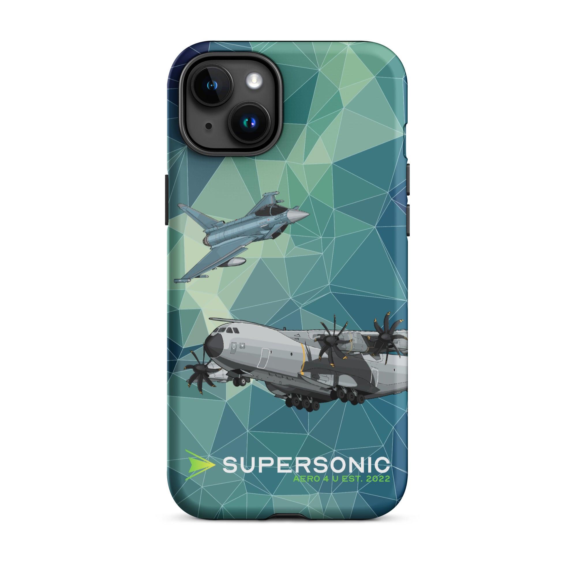 Aviation A400M & Eurofighter iPhone Hülle - Luftwaffe Edition | für Jet Piloten iPhone 15 Plus für Piloten, Crews, Kinder & Planespotter made by SUPERSONIC aero 4U