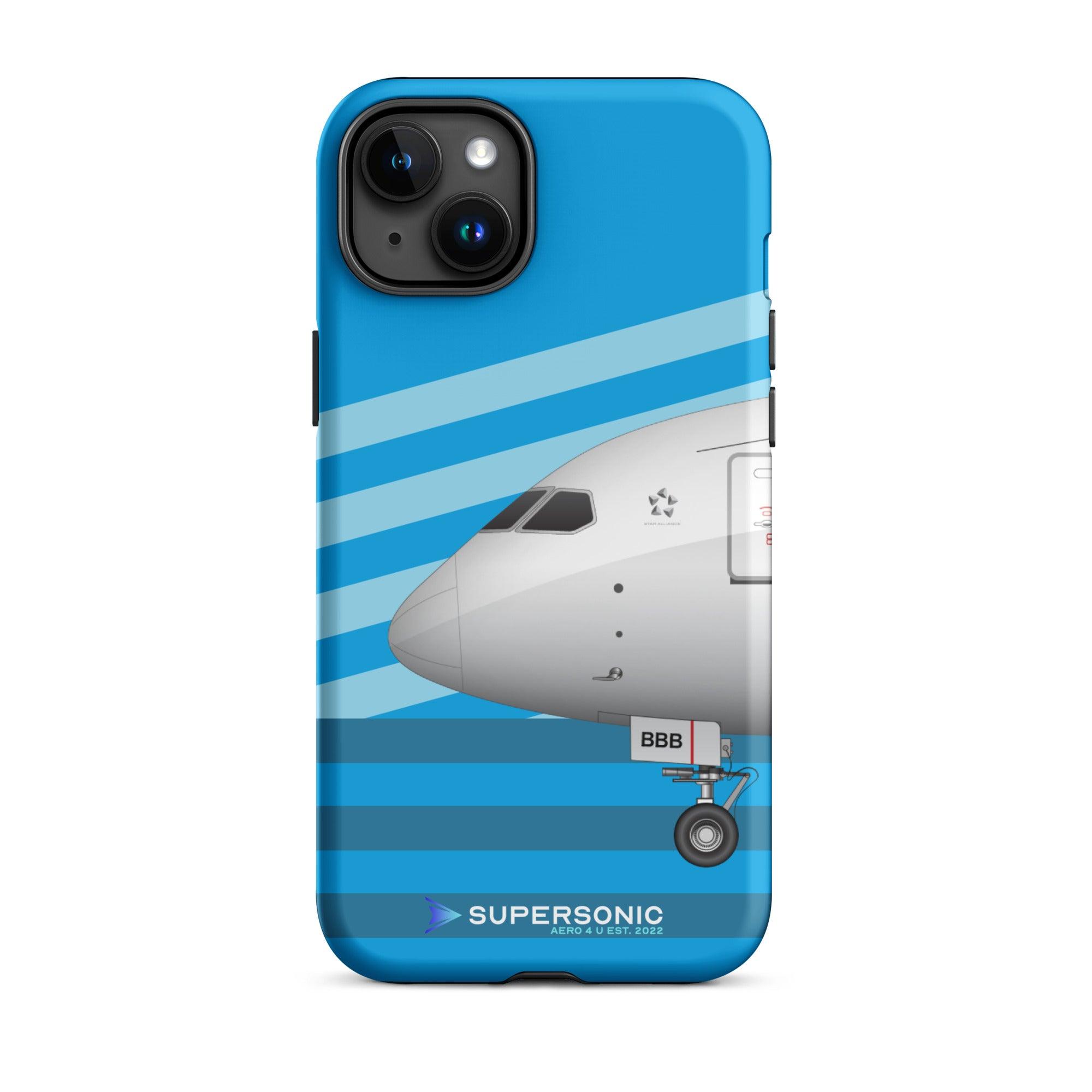 Aviation FIRST CLASS iPhone Hülle - Boeing 787 Dreamliner AMS Edition | Boeinglovers iPhone 15 Plus für Piloten, Crews, Kinder & Planespotter made by SUPERSONIC aero 4U