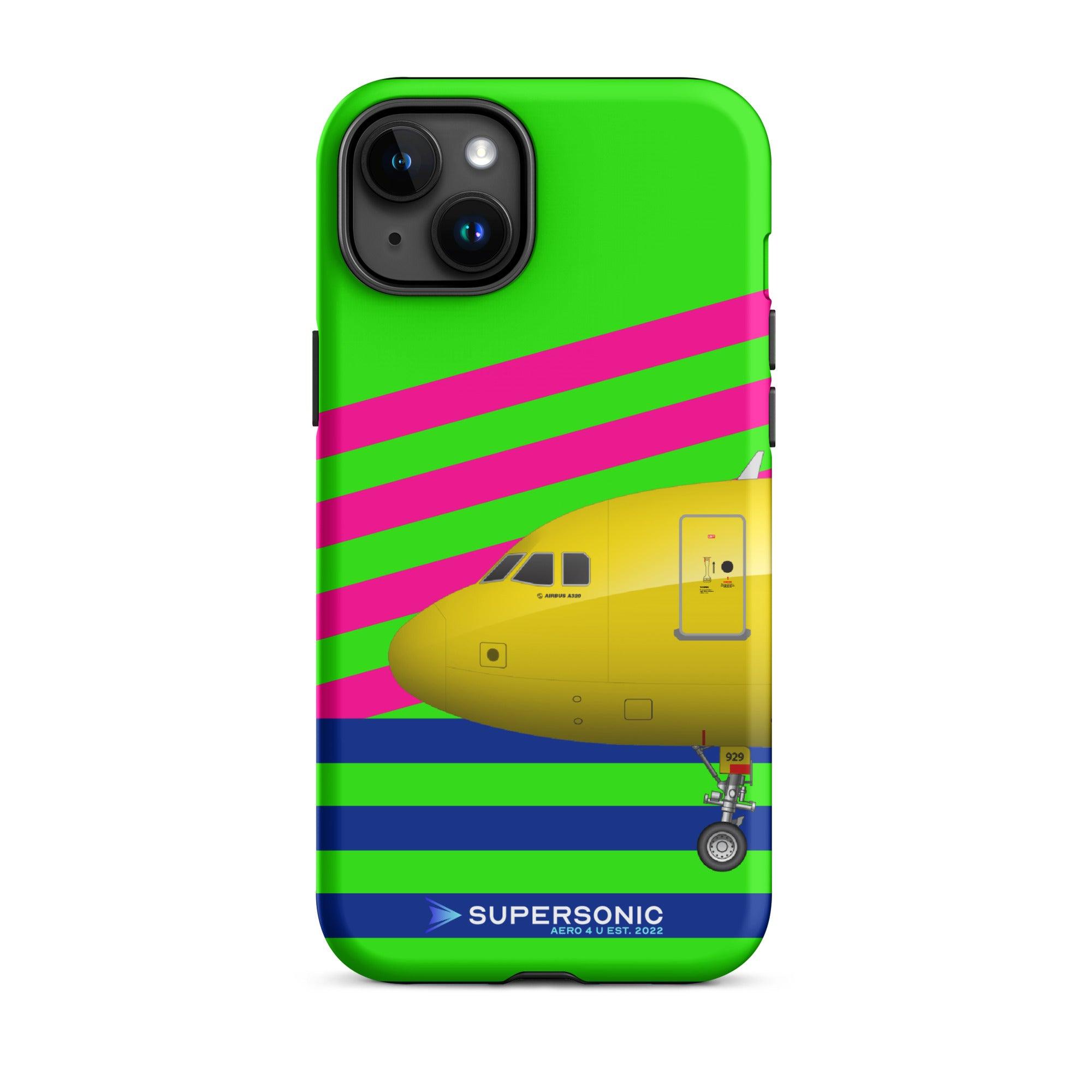 Aviation FIRST CLASS iPhone Schutzhülle - Airbus A320 Edition bunt | Premium Aviation Case iPhone 15 Plus für Piloten, Crews, Kinder & Planespotter made by SUPERSONIC aero 4U