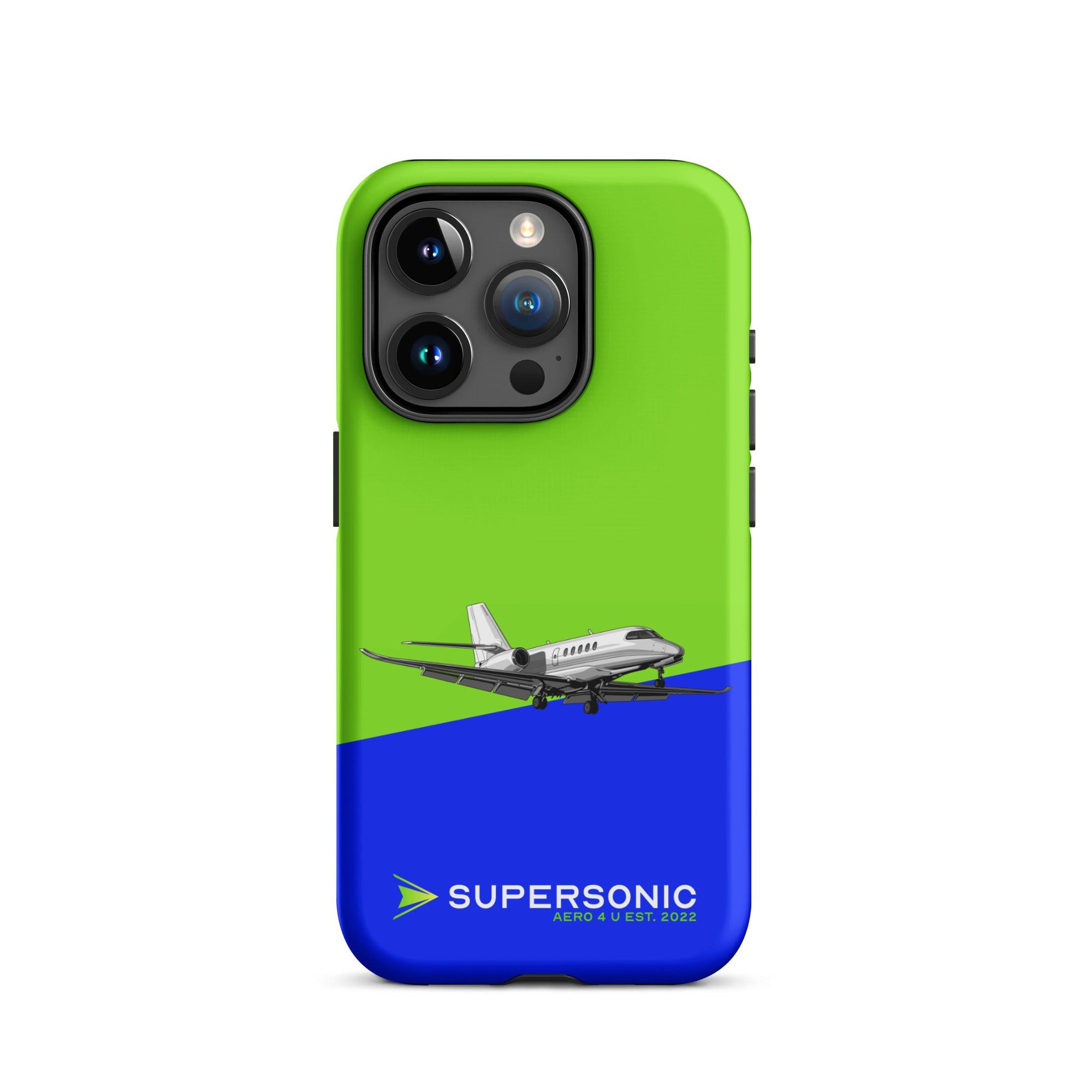 Aviation FIRST CLASS iPhone Hülle - Cessna Latitude Edition | Businessjet Case iPhone 15 Pro für Piloten, Crews, Kinder & Planespotter made by SUPERSONIC aero 4U